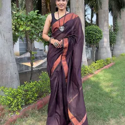 Anouk Women Woven Design Zari Border Saree-picture-52