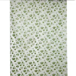 Kuber Industries 2-Pcs Green Flower PrintedShower Curtains image 2