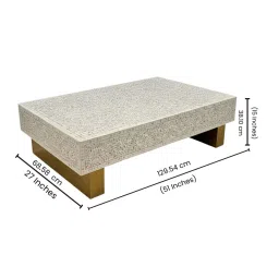 casagold Mother of Pearl Rectangular White Coffee Table - Cleo image 2