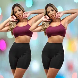 tamanashorts Pack of 2 Solid Women Black Regular Shorts, Cycling Shorts, Gym Shorts, Sports Shorts, Running Shorts-picture-26