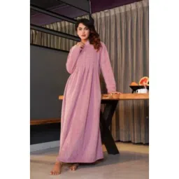 FEATHERS CLOSET Super Soft Candy Pink Pleated Woollen Maxi image 1