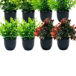 Dekorly Multi Plastic Artificial Flowers & Plants With Pot image 1