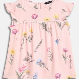 Allen Solly Junior Girls Floral Printed Flutter Sleeve Cotton Top-picture-21