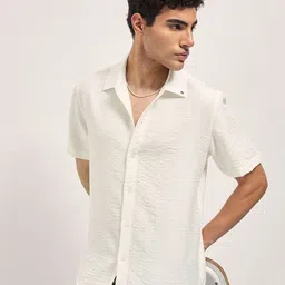THE BEAR HOUSE Men Textured Regular Fit Casual Shirt-picture-41