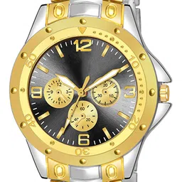 CSAMON Unisex Pack Of 2 Embellished Analogue Watch rosra Sliver gold black dial New AKS image 2