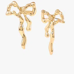 Kazo Gold-Plated Knot Bow Shaped Drop Earrings image 2