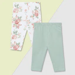 max Infant Girls Pack Of 2 Printed Pure Cotton Ankle-Length Leggings-picture-54