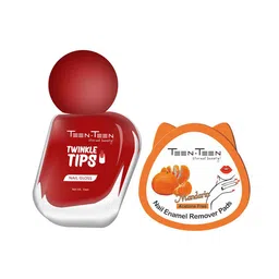 TEEN TEEN COSMETICS Set Of 2 Twinkle Tips Nail Gloss - 10 ml - Shade 21 With Remover Pads image 2