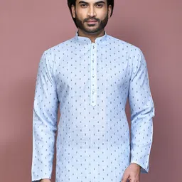 RANAK Men Printed Thread Work Kurta image 5