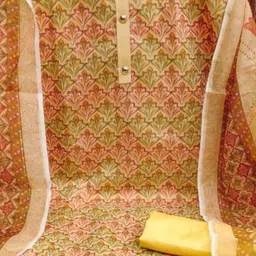 BlissFlair Art Silk Unstitched Dress Material image 4