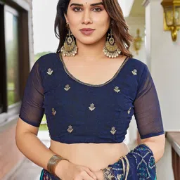 Moda Rapido Bandhani Embroidered Pure Georgette Designer Saree image 4