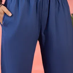 Sangria Printed Pure Cotton Straight Kurta With Trousers & Dupatta Sets image 5