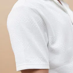 Forca Men Cotton Self Design Cuban Collar Casual Shirt image 2