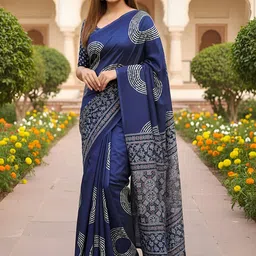 PEENGAX Ethnic Motifs Printed Pure Cotton Bandhani Saree-image-35
