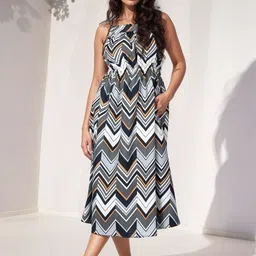 all about you Women Geometric Printed Fit & Flare Midi Dress image 2