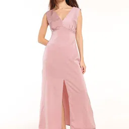 COVER STORY Women Sleeveless Cut-Outs V-Neck Maxi Dress image 1
