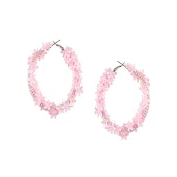 Sangria Gold Plated Beaded Hoop Earrings image 2