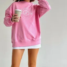 LULU & SKY Women Typography Printed Round Neck Sweatshirt image 4