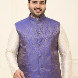 SOJANYA PLUS Embellished Woven Nehru Jackets-picture-12