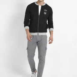 Campus Sutra Men Striped Lightweight Bomber Jacket image 4
