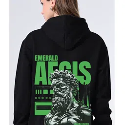 OWL MINK Women Printed Hooded Sweatshirt image 4