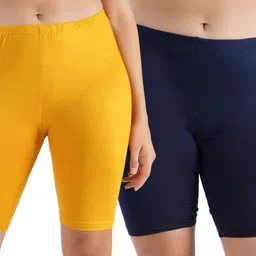 jasora Pack of 2 Solid Women Multicolor Cycling Shorts-picture-30