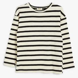 Koton Girls Striped Round Neck Cotton T-shirt-picture-57