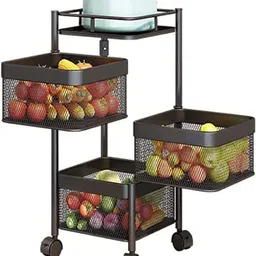gami store MAGIC CORNER BLACK 3 SHELF Steel Kitchen Trolley-picture-27