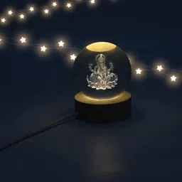 hempy Ganpati 3D Crystal Ball Night Lamp image 2