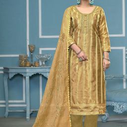 MANVAA Woven Design Beads & Stones Organza Unstitched Dress Material-picture-19