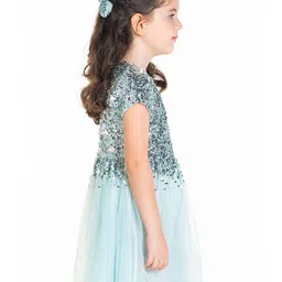 Cherry Crumble Embellished Net Fit & Flare Dress image 3