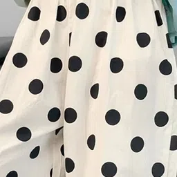 LULU & SKY Girls Polka Dot Printed Relaxed Fit Pleated Trousers image 2