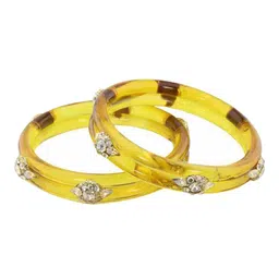 ZULKA Set Of 2 Diamond Crystal Studded Kada Bangles image 3
