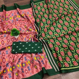 VASVI Ethnic Motifs Pure Cotton Block Print Saree image 5