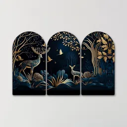 Myntra Elegant Homes Blue Set of 3 Piece MDF Other Wall Paintings image 5