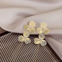 MEENAZ Floral Drop Earrings image 5