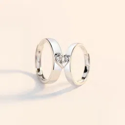 Teeragaj Set Of 2 Heart Shape Adjustable Couple Finger Rings-image-13