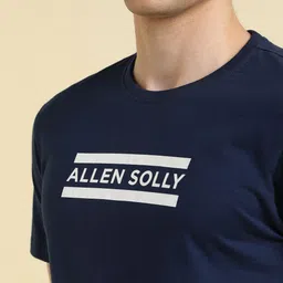 Allen Solly Men Typography Printed Round Neck Cotton Slim Fit T-shirt image 4