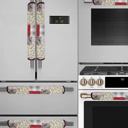 E-Retailer 3-Pcs Beige & Grey Printed Appliance covers image 2