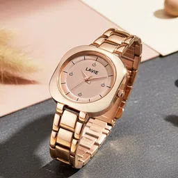 Lavie Women Brass Embellished Dial & Bracelet Style Straps Analogue Watch LV-703-RG-picture-12