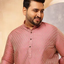 SOJANYA PLUS Men Ethnic Motifs Printed Festive Silk Straight Kurtas image 3