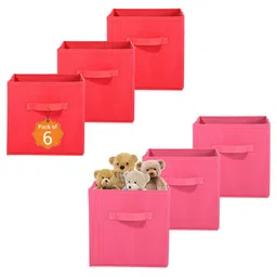 Kuber Industries Pink & Red 6 Pieces Non-Woven Cloth Organisers image 5