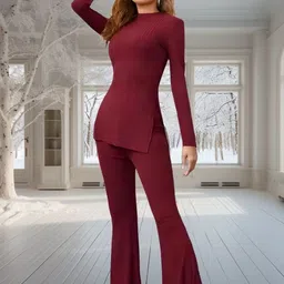 QENY Round Neck Top With Trousers Co-Ords-picture-31