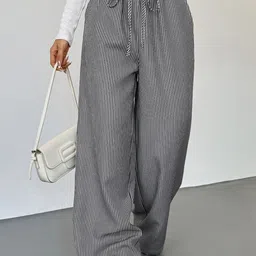 LULU & SKY Women Striped High-Rise Trousers-picture-17