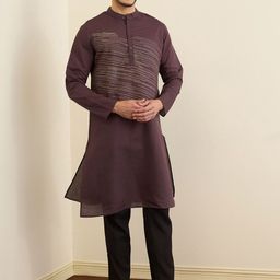 House of Pataudi Men Embroidered Mandarin Collar Neck Straight Kurta-picture-24
