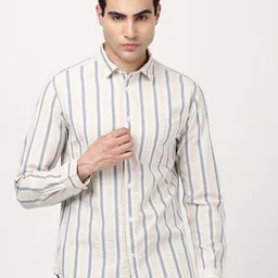 Indian Terrain Men Classic Slim Fit Striped Casual Shirt-picture-27