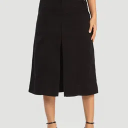 Bene Kleed Pure Cotton Straight Skirt With Front Slit-picture-40
