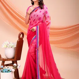 LeeliPeeri Designer Women Geometric Printed Poly Georgette Saree-picture-20