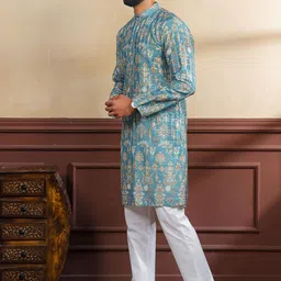 Koshin Men Ethnic Motifs Printed Regular Kurta with Pyjamas image 3