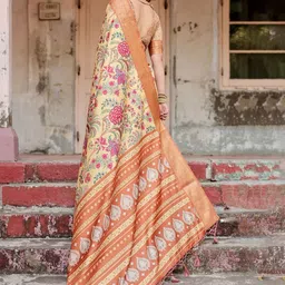 ALMAARI FASHION Ethnic Motifs Printed Zari Work Kanjeevaram Saree image 5